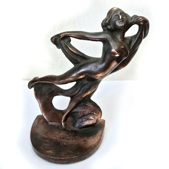 Vintage bookend book end Art Noveau Hubley Deco dancer woman dancing